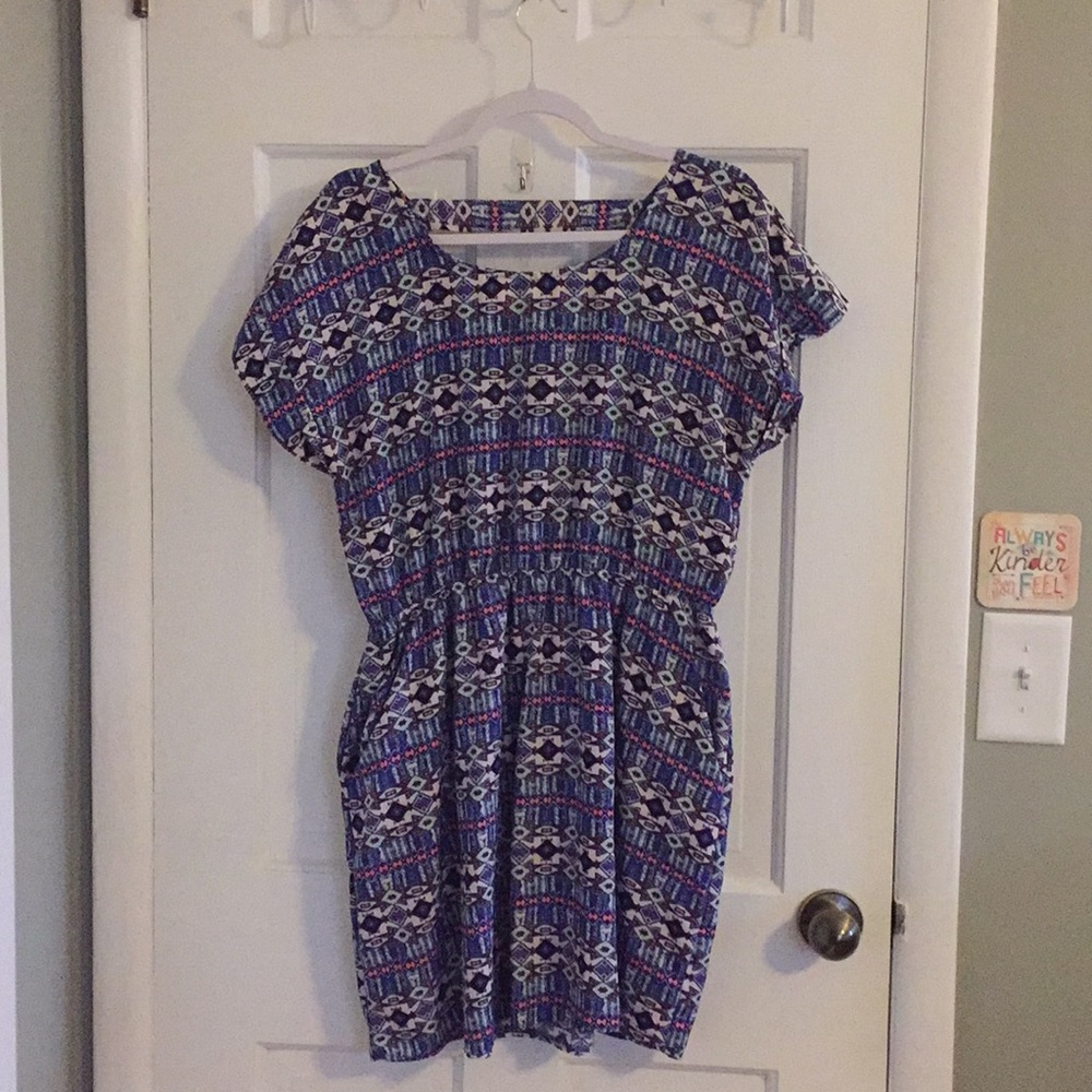 Aztec Print Dress W/ Pockets